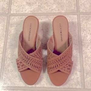 NWT Lucky Brand brown wedge sandals